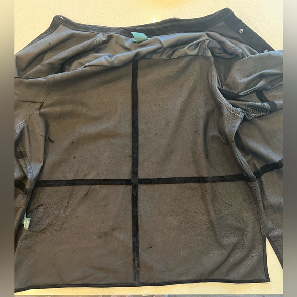 Vintage Ralph Lauren Black Leather Suede Jacket / Shirt 3X Plus Size Shacket - Picture 10 of 16